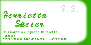 henrietta speier business card